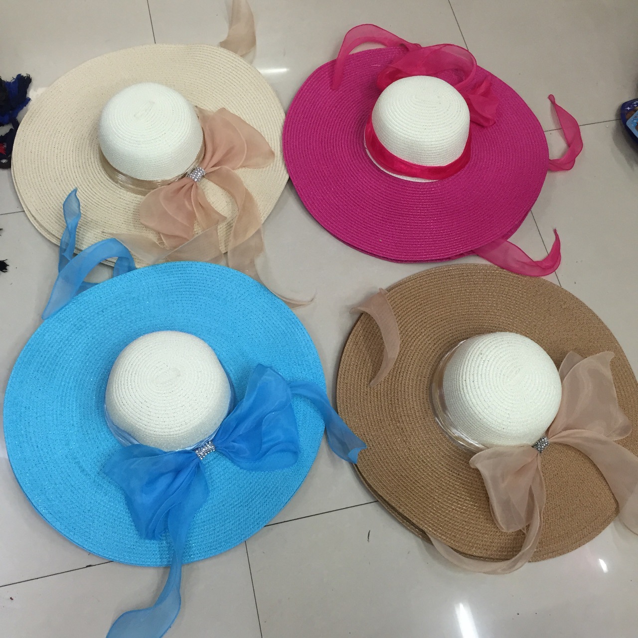 Sun Hat Straw Hat Women's Summer Hat With Large Bow