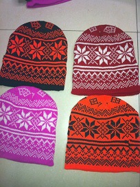 2010 Winter New Women Knitted Hat Jacquard Snowflake Yiwu Foreign Trade Original Single Export To Europe And The United States A Hair details Picture