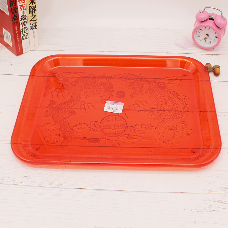 塑料托盘长方形快餐盘饭店彩色面包蛋糕点心盘子酒店宾馆餐具细节图