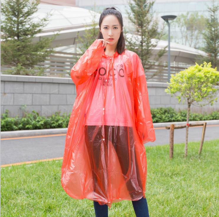全新料成人加厚四合扣雨衣 一次性雨衣批发 户外旅游成人pe雨衣细节图