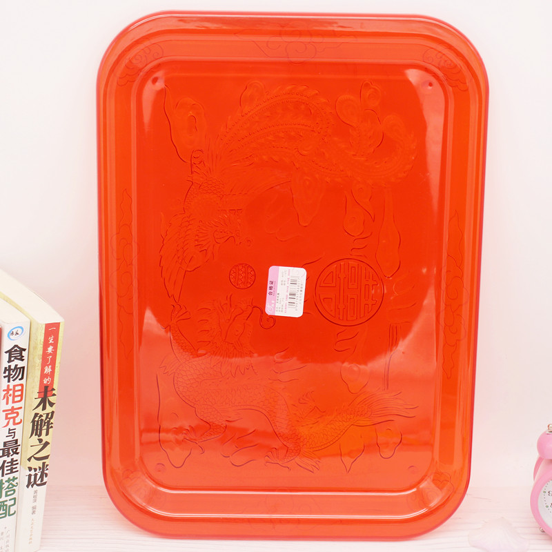 塑料托盘长方形快餐盘饭店彩色面包蛋糕点心盘子酒店宾馆餐具产品图