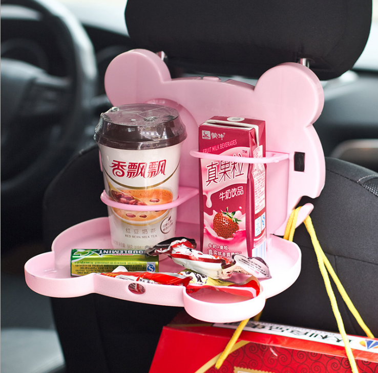 Creative home cartoon storage rack, Korean-style storage rack, foldable car rear seat beverage storage rack Application Scenario