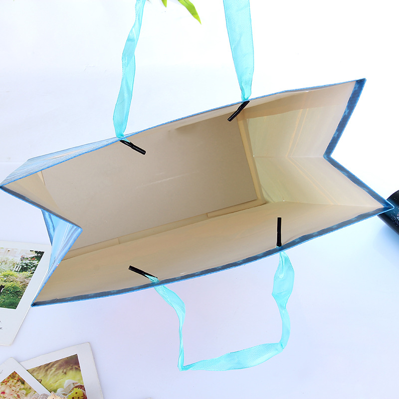 [Custom] High Quality White Cardboard Paper Bag Creative Gold Onion Powder Flower Offset Handbag Gift Bag Specification drawing