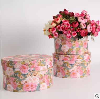 Hand - held flower gift box Hand flower gift box three - piece set of cuddle bucket flower box manufacturer order