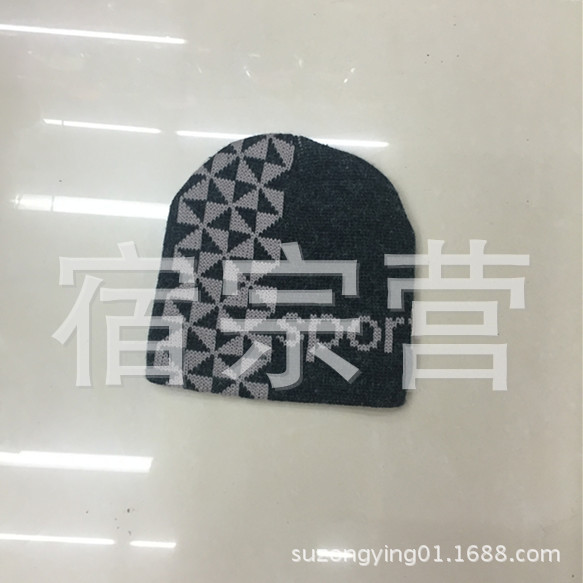 厂家直销腈纶精仿 兔毛SPORT提花帽子，保暖弹力时尚针织帽！