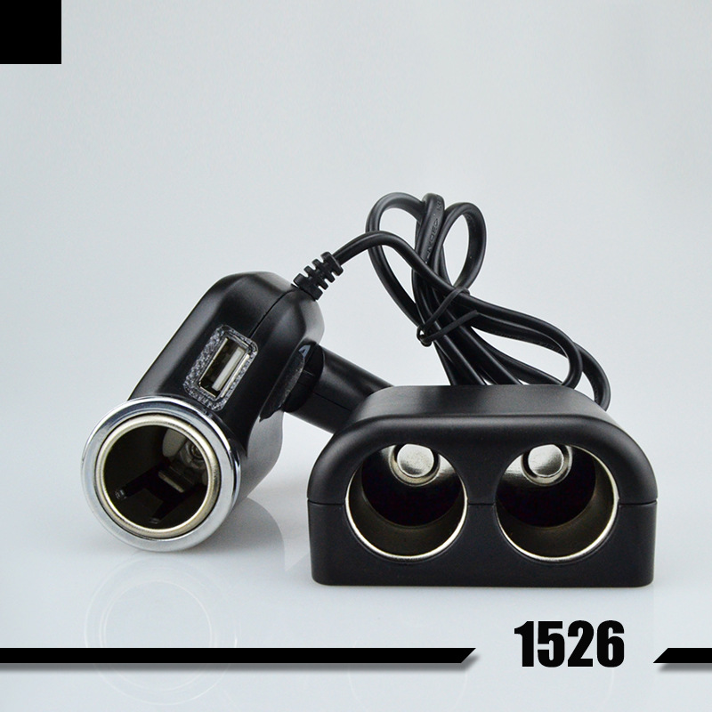 新款汽车一拖三点烟器 12V24V分体电源分配器 可点烟