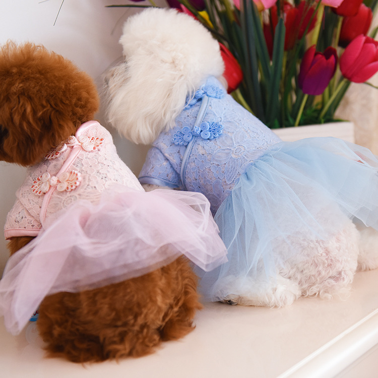 2016年CQ秋冬新款 狗狗衣服 复古蕾丝纱裙 宠物服装宠物用品