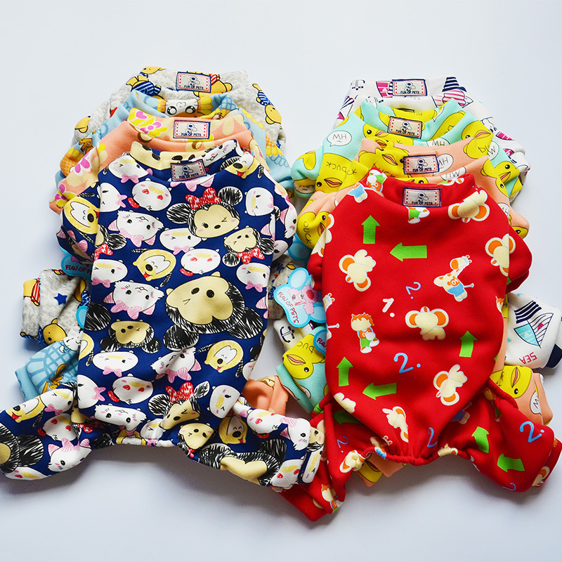 新款卡通印花不倒绒卫衣四腿长款 宠物衣服批发 秋冬款狗服装产品图