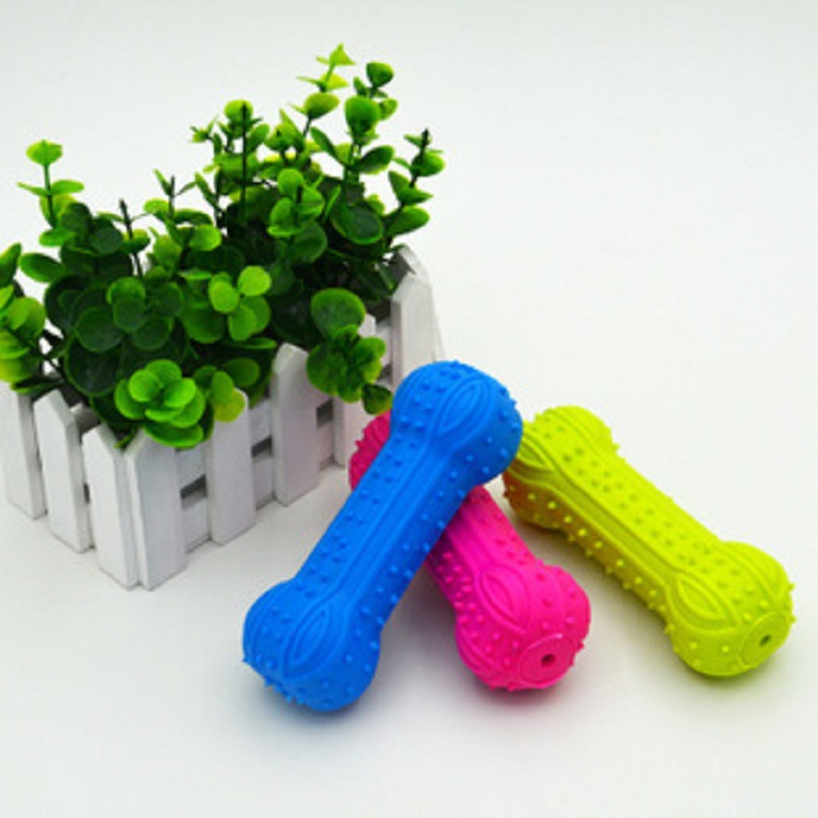 Pet vocal toys, TPR rubber toy whistles, barbells, eco-friendly and non-toxic dog toys, teething and durable