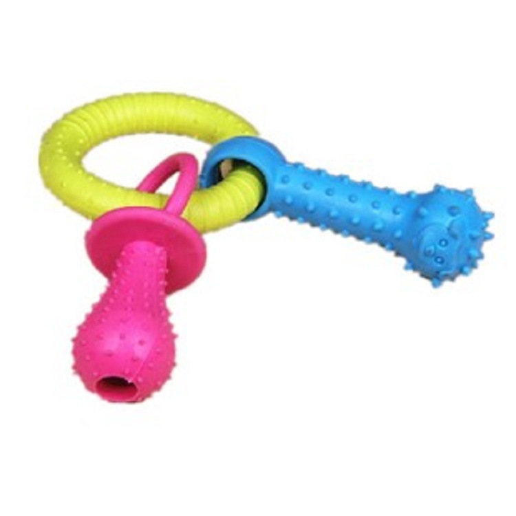 Pet TPR rubber pacifier ring toy, non-toxic, odorless and environmentally friendly dog toy products for chewing and grinding teeth Specification image