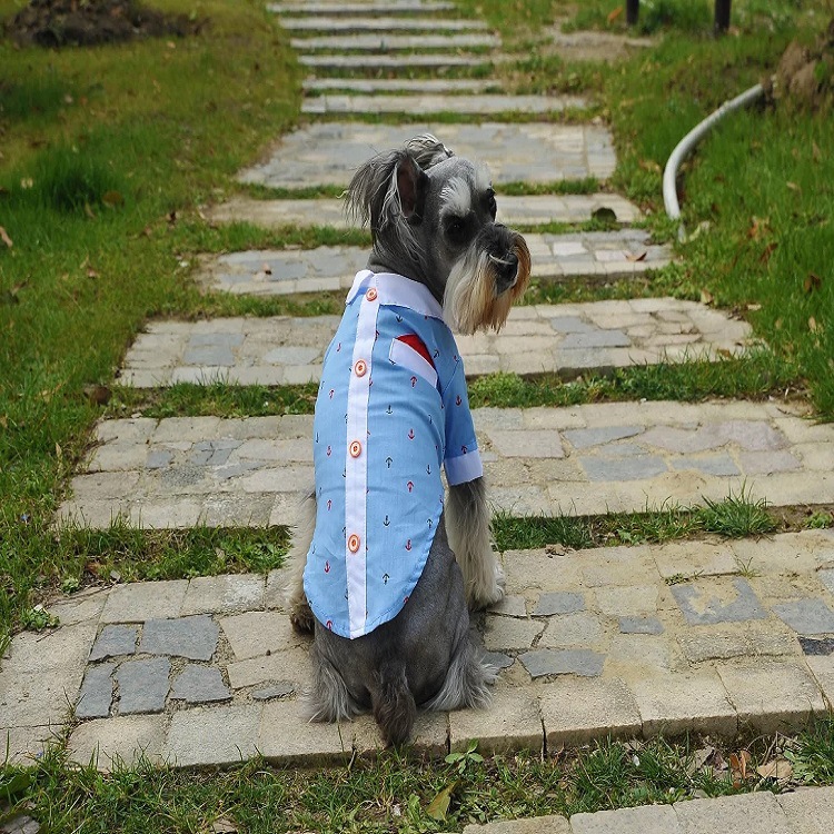 2016CQ Spring/Summer pet dog clothing and accessories Anchor printed shirts Raindrop rabbit boat anchor shirts Teddy Bichon Frises Specification image