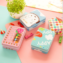 Cartoon iron storage box Mini tinplate box Jewelry gift card small iron box