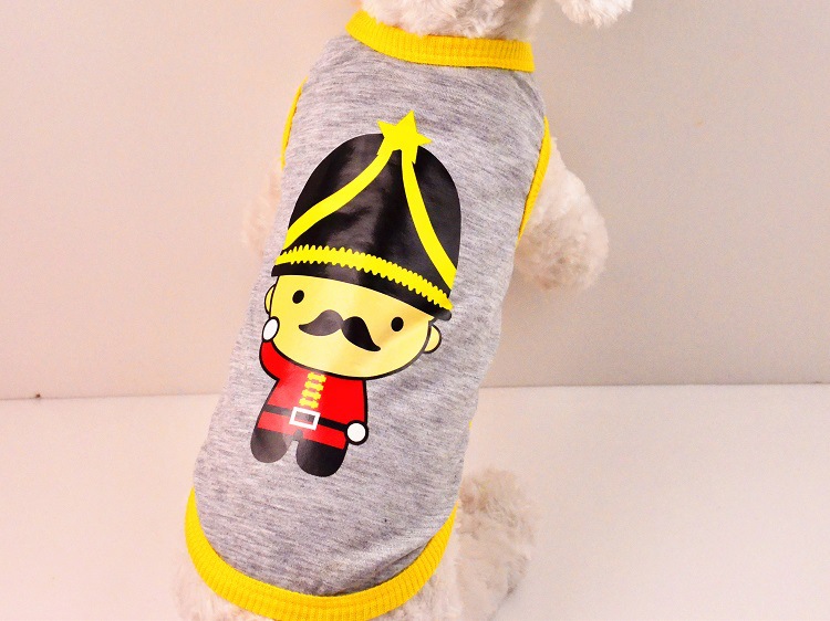 Spring 2016 new dog clothing collection: Teddy Mini Dog, fresh and cute cartoon multi-color printed T-shirt