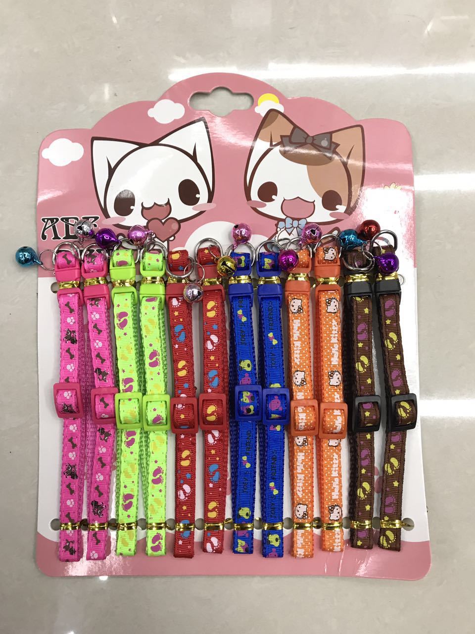 Pet collar, pet cat strap, pet dog leash neck cover 1.0cm. Customized style, pattern and size for cats Specification image