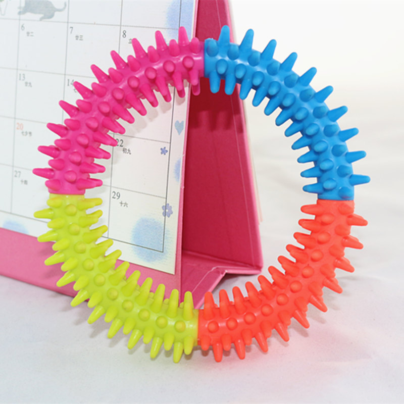 四色刺环 宠物TPR橡胶玩具狗狗啃咬磨牙4色环 圆环宠物用品批发