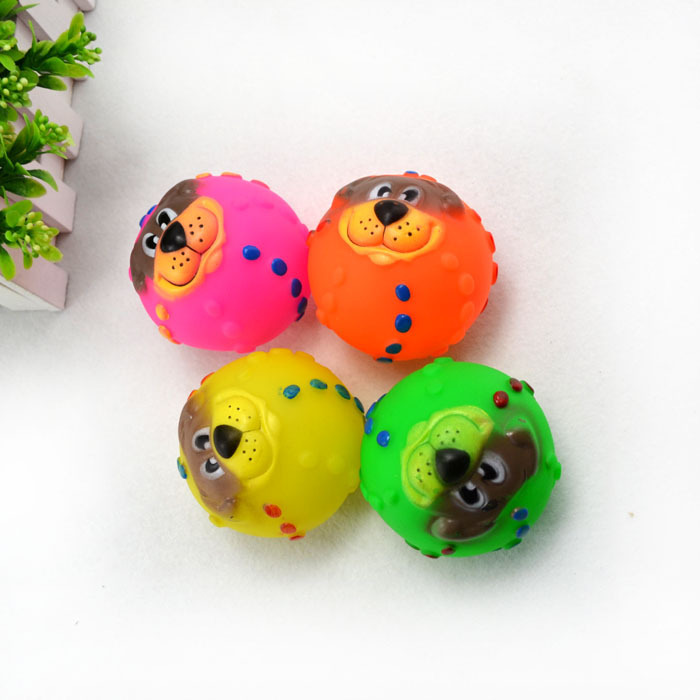 Wholesale pet toys, dog toys, rubber, sound-making toys, lion balls, sound-making toys, pet dog face balls Specification image