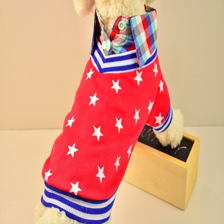 2015CWQ Pet autumn and winter new style clothing, clothes, Star fake two pieces dog clothes, shirts and pet supplies Application Scenario