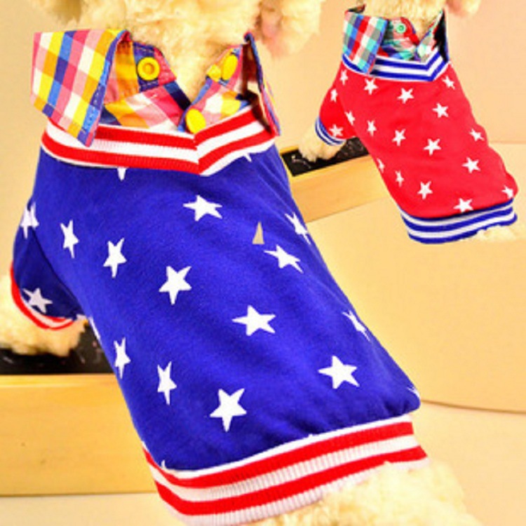 2015CWQ Pet autumn and winter new style clothing, clothes, Star fake two pieces dog clothes, shirts and pet supplies