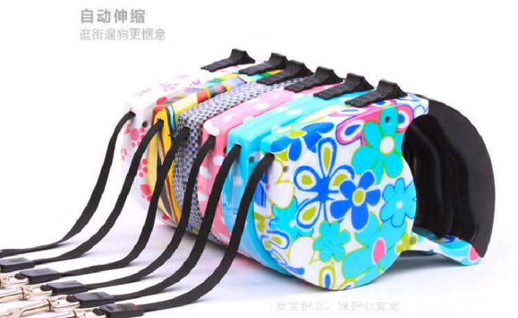 Pet retractable leash, automatic cute dog walker, 4.5-meter flat leash, dog leash in multiple colors details Picture