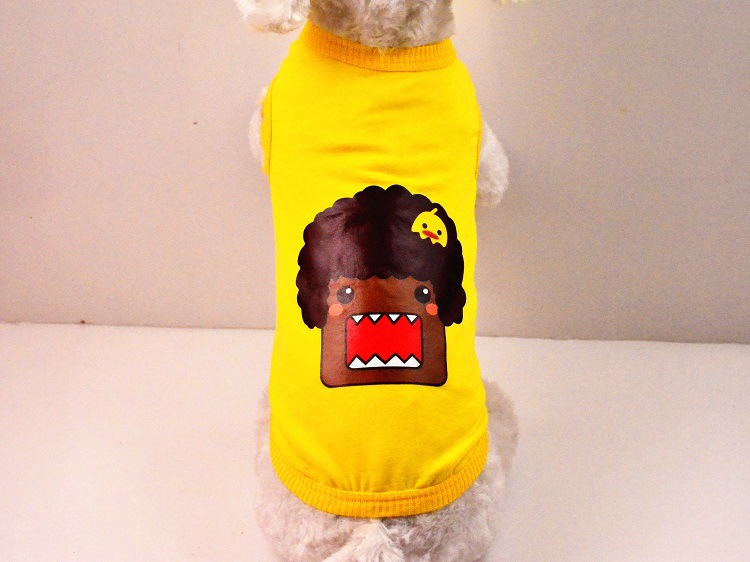 Spring 2016 new dog clothing collection: Teddy Mini Dog, fresh and cute cartoon multi-color printed T-shirt details Picture