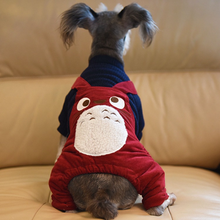2016CQ Pet Clothing transforms into dog clothes, Totoro overalls, four-legged cotton-padded jackets, autumn and winter VIP uniforms Specification image
