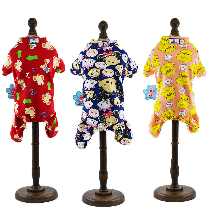 新款卡通印花不倒绒卫衣四腿长款 宠物衣服批发 秋冬款狗服装细节图