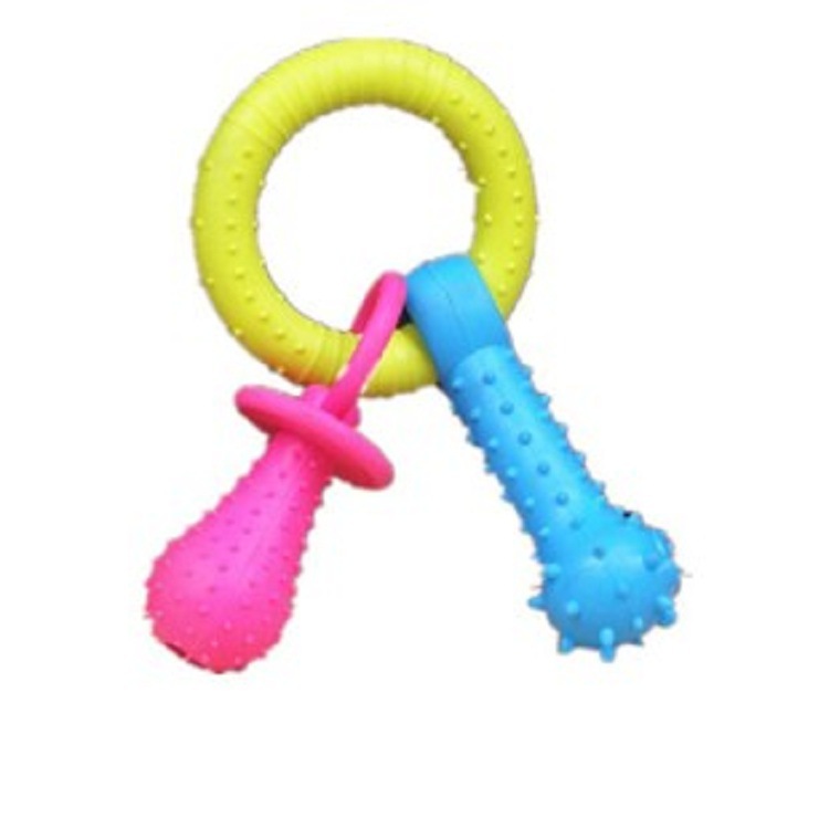 Pet TPR rubber pacifier ring toy, non-toxic, odorless and environmentally friendly dog toy products for chewing and grinding teeth