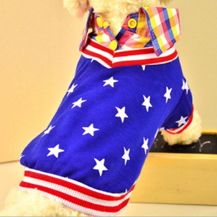 2015CWQ Pet autumn and winter new style clothing, clothes, Star fake two pieces dog clothes, shirts and pet supplies Specification image