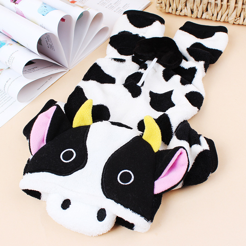 Yabei Pet's 2015 new pet clothing in stock and wholesale: Coral Fleece Cow Transformation Pet clothing for autumn and winter Specification image