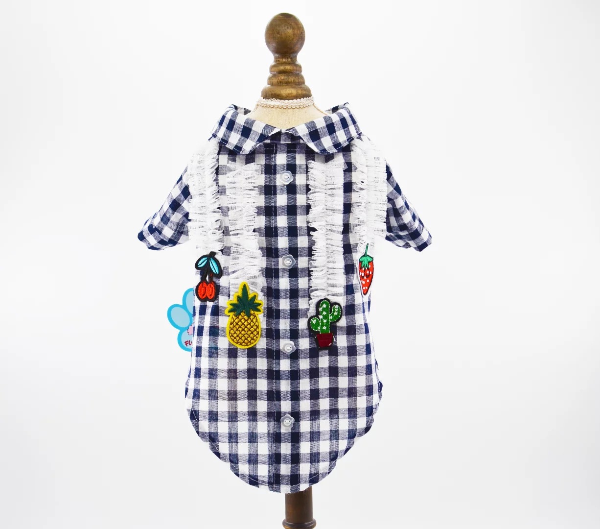 Yabei's new spring pet clothing, fine mesh lace shirt, 3-color 2-leg pet supplies, dog clothing details Picture