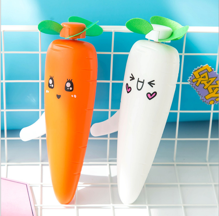 迷你萝卜手压小风扇创意手持床上便携夏季学生手拿风扇