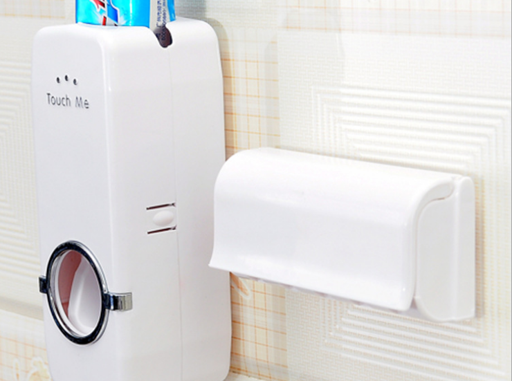 Automatic toothpaste dispenser set with dust-proof toothbrush holder, toothpaste dispenser and washbasin cover in one Specification image