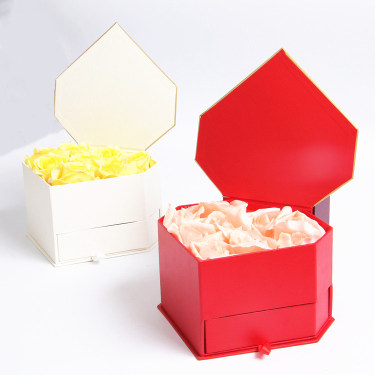 鲜花礼品盒 永生香皂花盒厂家 创意钻石抽屉礼品盒 厂家可定制产品图
