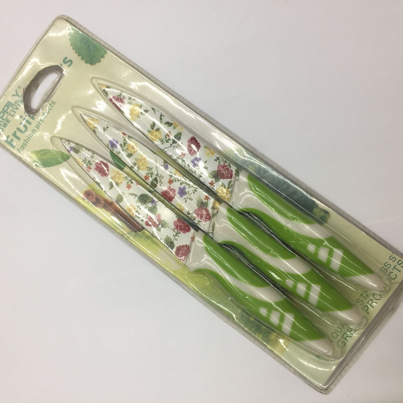 Family Kitchen 3-Piece Printing Multi-Purpose Knife Vegetable And Fruit Paring Knife