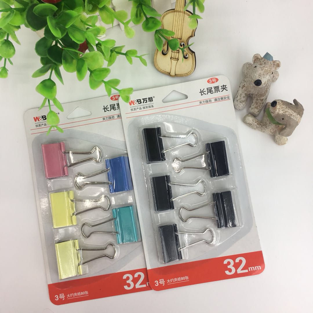 Wholesale of 8663 type color long-tail ticket holder 32mm stationery