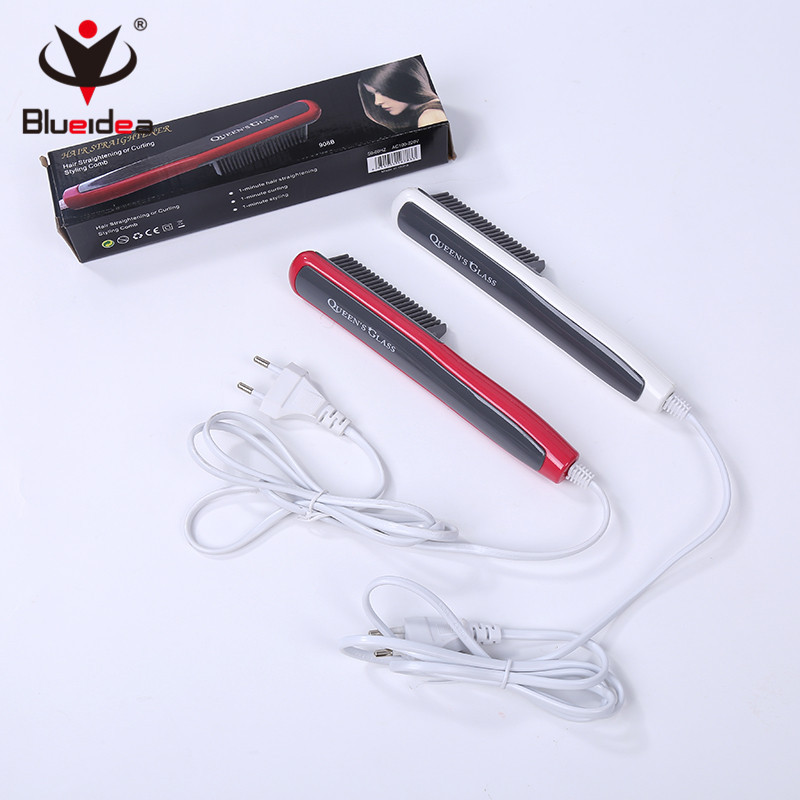 迷你直发梳不伤发内扣外卷梳直多用插电便携顺手直发梳