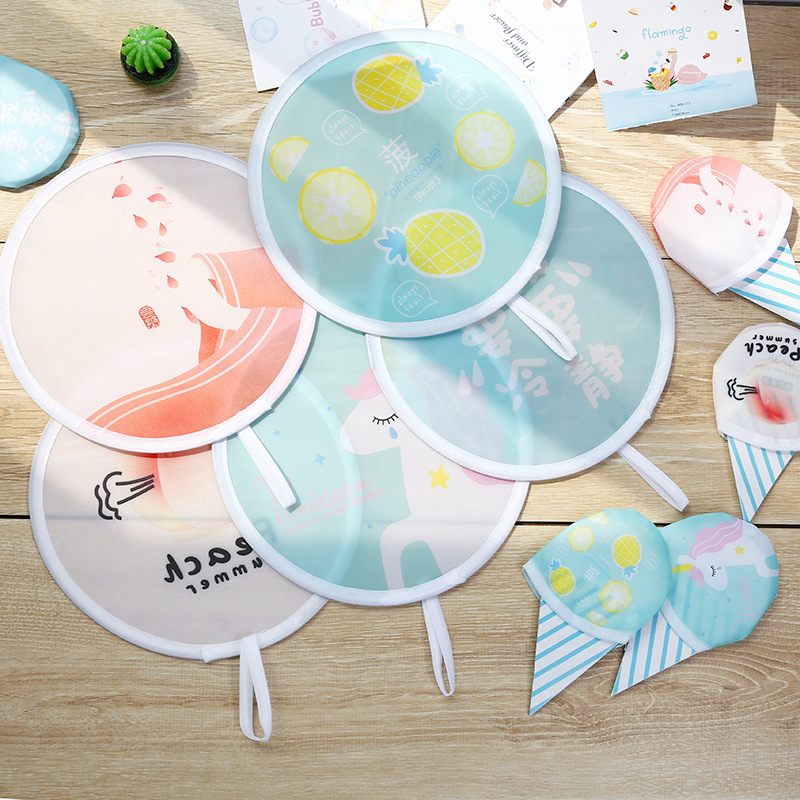 1141新款圆扇迷你折叠团扇小扇子布面绢扇旅游和风折扇纪念礼物