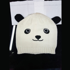 2018新款针织帽子 可爱秋冬季防风保暖卡通熊猫毛线帽 外贸款