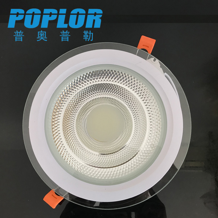 LED Glass COB panel light 15W Round LED panel light Aluminum PC constant current