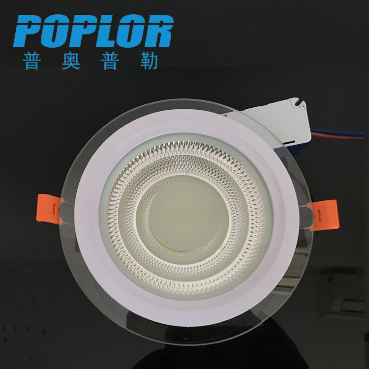 LED Glass COB panel light 10W Round LED panel light Aluminum PC constant current