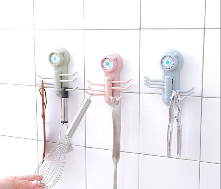 Nordic plain strong suction cup, traceless six-claw hook, creative multi-purpose small item, six-link hook