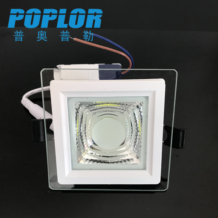 LED Glass COB Panel light 5W Square LED panel light Aluminum PC constant current