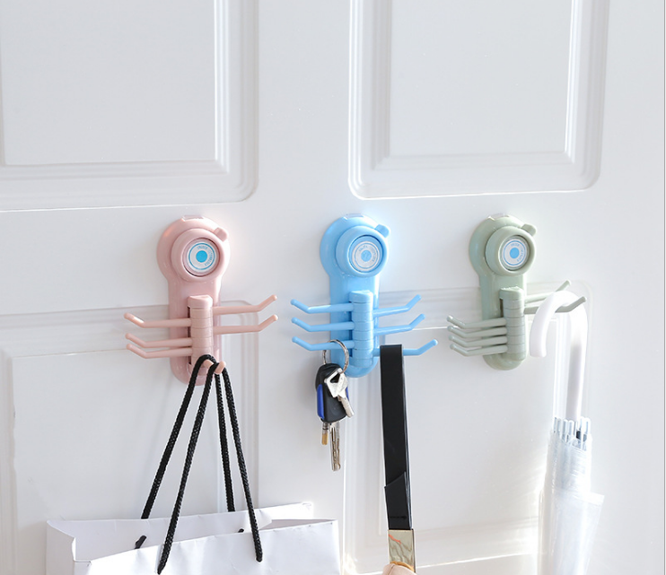 Nordic plain strong suction cup, traceless six-claw hook, creative multi-purpose small item, six-link hook details Picture