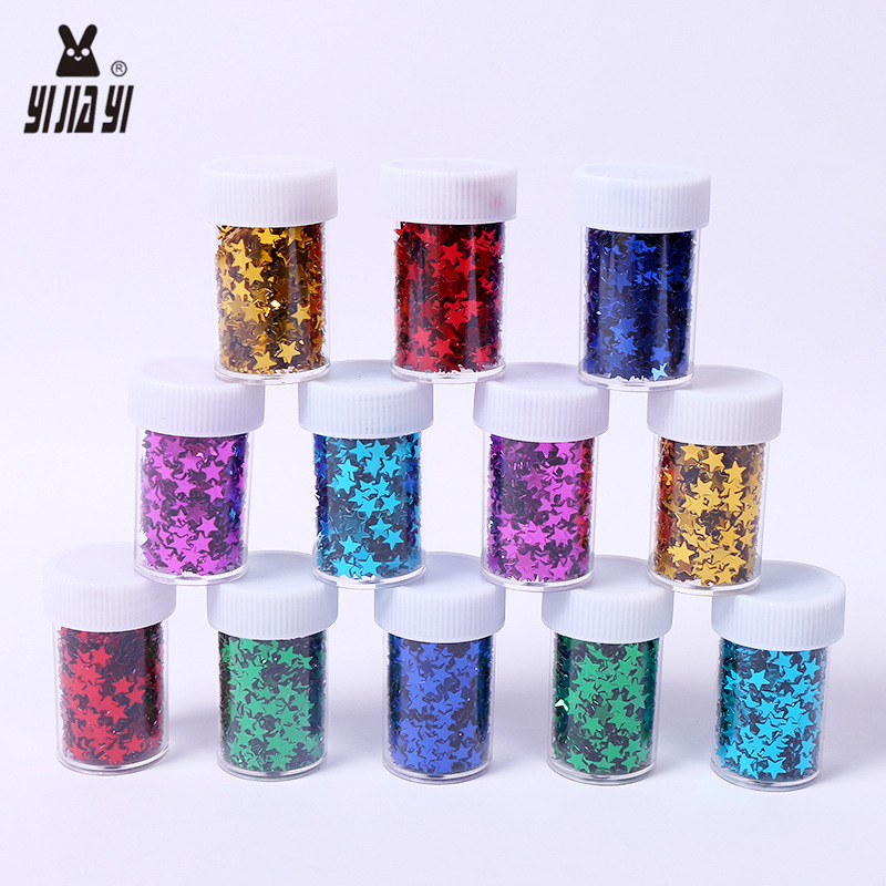 新款金葱粉亮片 PVC五角星亮片珠片批发 闪光片可定做各种规格细节图