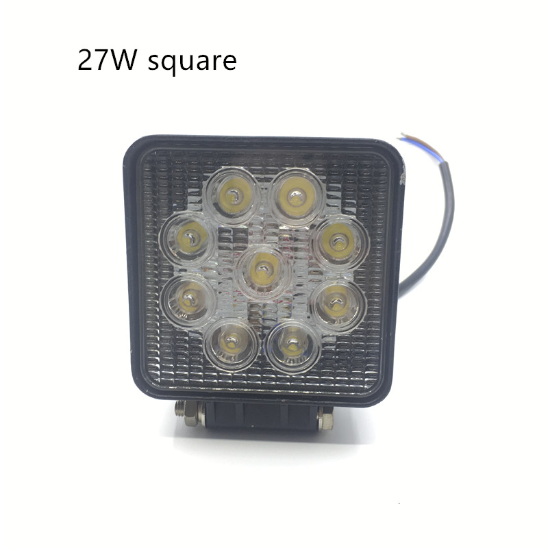 27W LED spotlights for automobiles, ultra-bright and powerful working lights Specification drawing