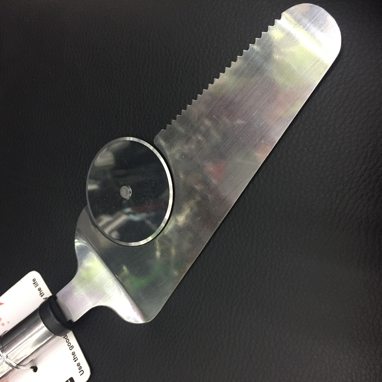 Family Kitchen Stainless Steel Pizza Cutter With Pie Cutter Specification drawing