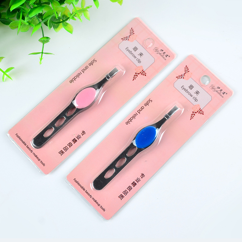 Stainless steel eyebrow tweezers eyebrow clip beauty tool C012 details Picture