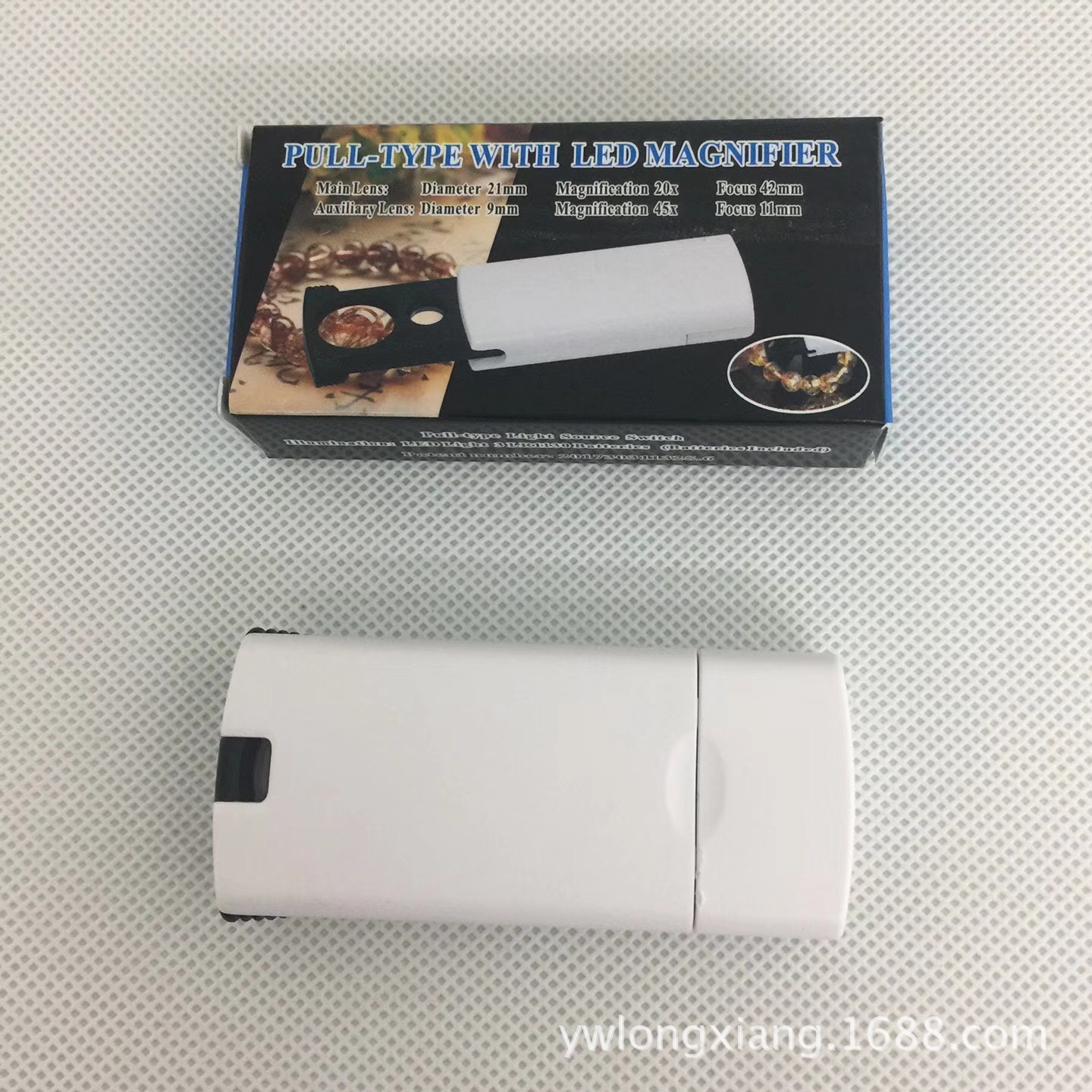 手持便携抽拉式20倍45倍 高倍珠宝玉石鉴定 带LED灯 放大镜 92045细节图