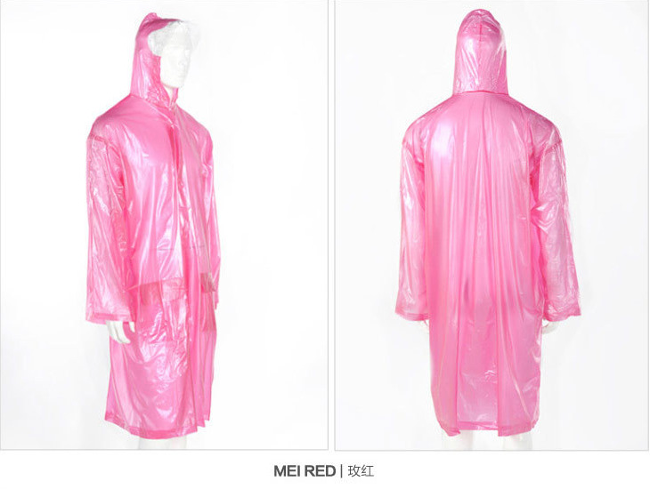 PVC adult sleeved raincoat, pearl light one-piece outdoor long shirt, fashionable raincoat, yuyi raincoat manufacturer wholesale details Picture