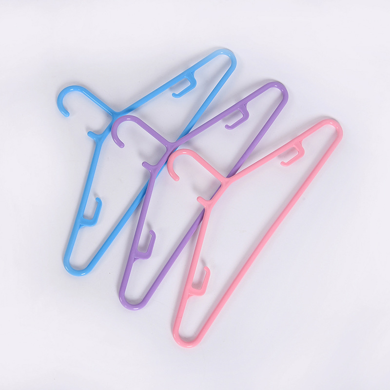 加粗加长 热销糖果色家居收纳 晾衣服架子 塑料衣架裤架批发8125